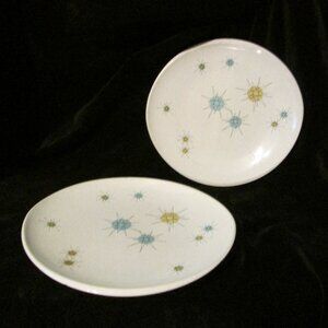 2 Vintage Franciscan Atomic Starburst Dinner Plates